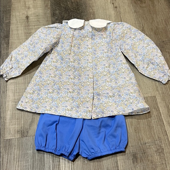 Stitchy Fish collared floral top with bloomers size 4T - Picture 4 of 5